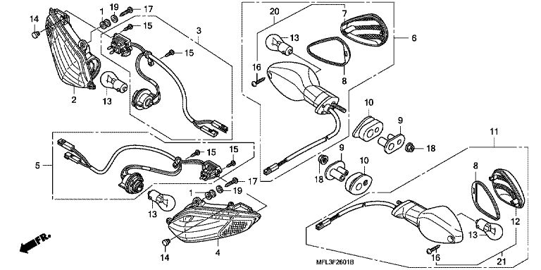 Clignotant (cbr1000rr9,a,b/ra9,a,b) No 1