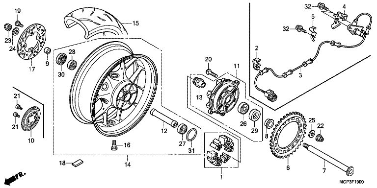 Roue arriere No 5475